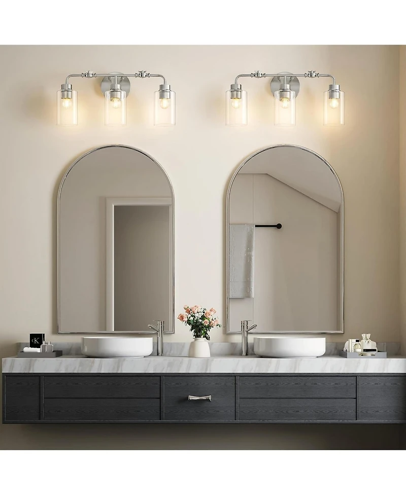 Tribesigns 3-Light Bathroom Light Fixtures, 21" Bathroom Vanity Light Over Mirror, Modern Wall Sconce Lamp for Bedroom Living Room Hallway