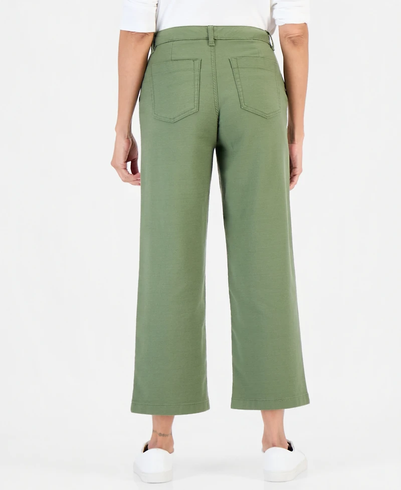 Style & Co Women's High Stretch High-Rise Cropped Wide-Leg Pants, Macy's Exclusive