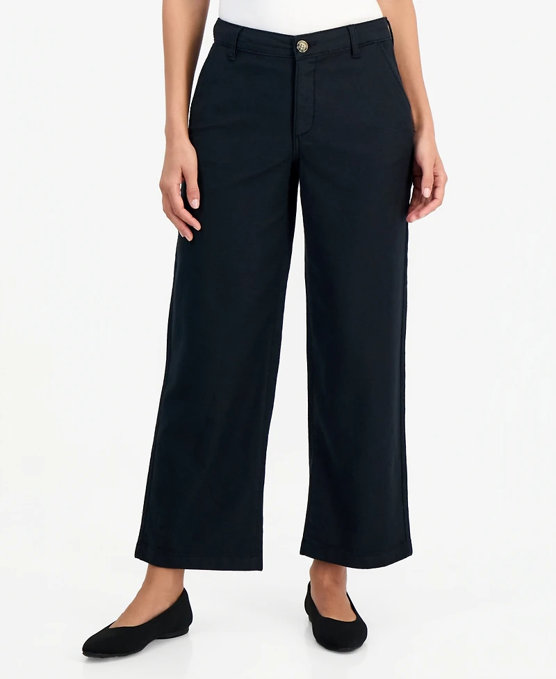 Style & Co Women's High Stretch High-Rise Cropped Wide-Leg Pants, Macy's Exclusive