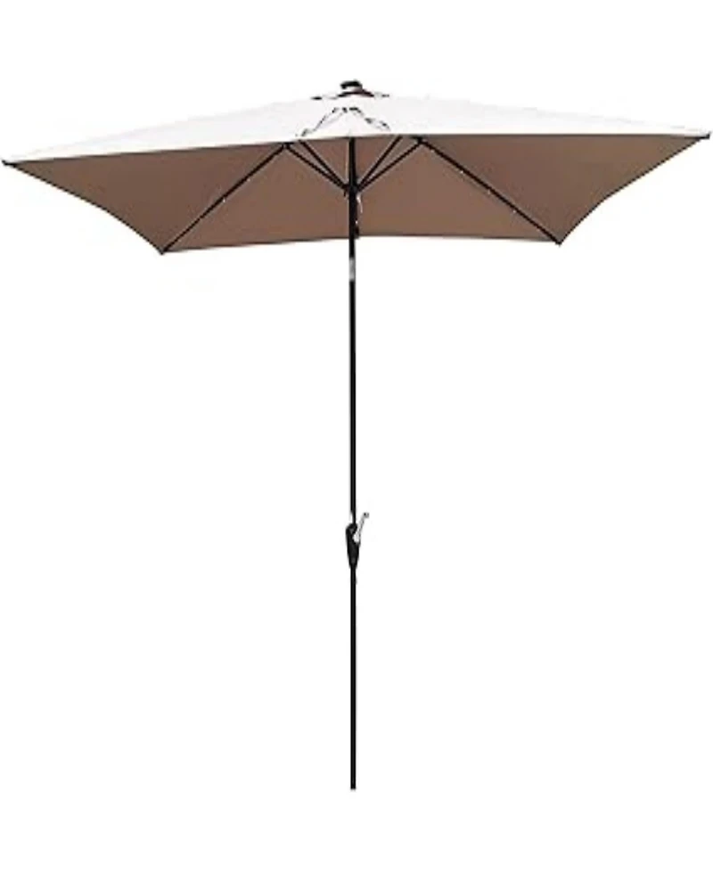 Yiortwo Patio Umbrella with Crank Lift and Push Button Tilt for Outdoor Dining