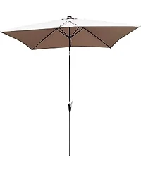 Yiortwo Patio Umbrella with Crank Lift and Push Button Tilt for Outdoor Dining