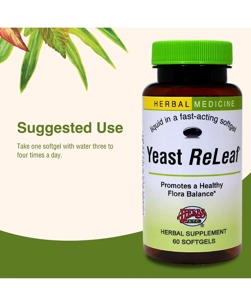 Herbs Etc, Yeast Releaf, 60 Capsules