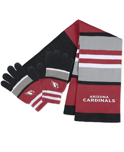 Wear by Erin Andrews Women's Arizona Cardinals Stripe Glove Scarf Set