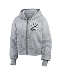 Wear by Erin Andrews Women's Heather Gray Utah Jazz Speckled Radiator Full-Zip Hoodie