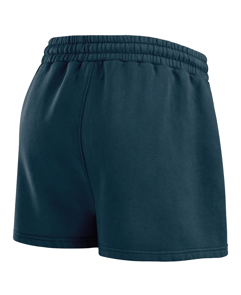 Wear by Erin Andrews Women's 2-Piece Deep Sea Blue Seattle Kraken Washed Fleece Sweatshirt & Shorts Lounge Set