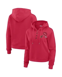 Wear by Erin Andrews Women's Cardinal Arizona Cardinals Waffle Hoodie Pullover Sweatshirt