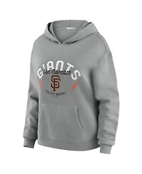 Wear by Erin Andrews Women's 2-Piece Gray San Francisco Giants Waffle-Knit Long-Sleeve Hoodie & Lounge Pant Set