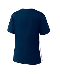 Wear by Erin Andrews Women's Navy New York Yankees Notch Neck Cropped T-Shirt