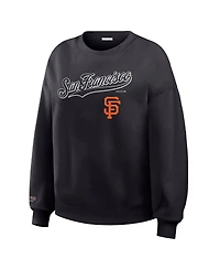 Wear by Erin Andrews Women's Black San Francisco Giants Heavyweight Crew Neck Sweatshirt