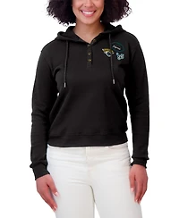 Wear by Erin Andrews Women's Black Jacksonville Jaguars Waffle Pullover Hoodie