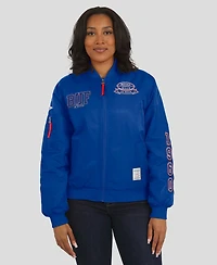 Wear by Erin Andrews Women's Royal Buffalo Bills Patch Full-Zip Bomber Jacket