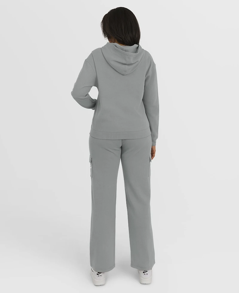 Wear by Erin Andrews Women's Gray New York Yankees Waffle-Knit Long-Sleeve Hoodie Lounge Pant Set
