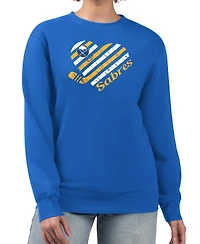 G-iii 4Her by Carl Banks Women's Royal Buffalo Sabres Heart Graphic Pullover Sweatshirt