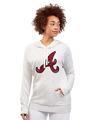 G-iii 4Her by Carl Banks Women's Oatmeal Atlanta Braves Pregame Pullover Hoodie