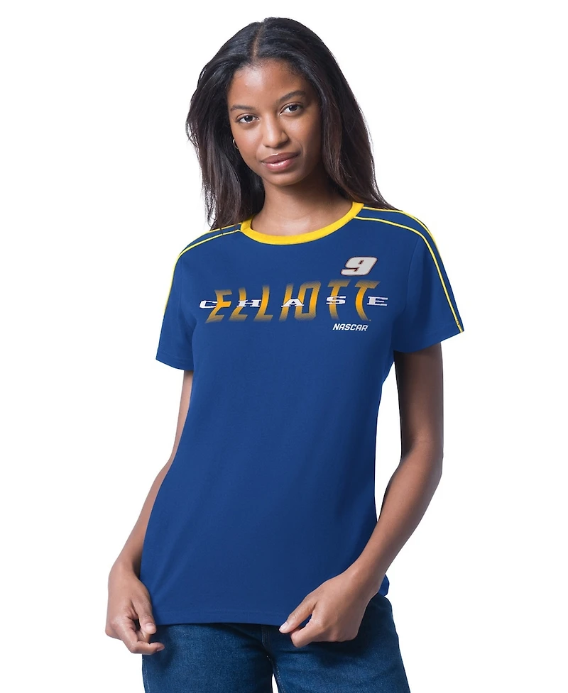 G-iii 4Her by Carl Banks Women's Royal Chase Elliott Coaching T-Shirt
