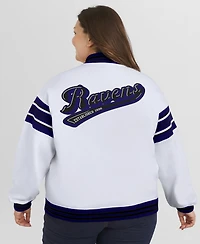 Wear by Erin Andrews Women's White Baltimore Ravens Plus Full-Snap Fleece Sweatshirt Jacket