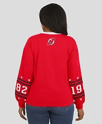 Wear by Erin Andrews Women's Red New Jersey Devils Long-Sleeve Sport T-Shirt