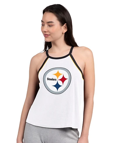 G-iii 4Her by Carl Banks Women's White Pittsburgh Steelers Redemption Win Slub Tank Top