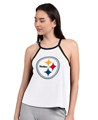 G-iii 4Her by Carl Banks Women's White Pittsburgh Steelers Redemption Win Slub Tank Top