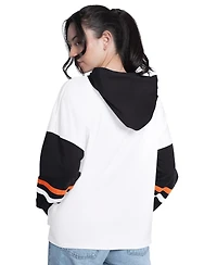 G-iii 4Her by Carl Banks Women's White/Black San Francisco Giants Key Player Oversized Hooded Long Sleeve T-Shirt