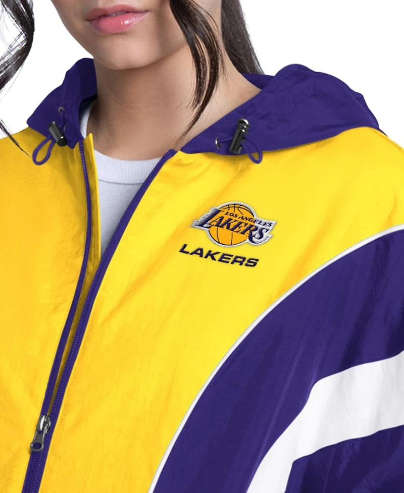 G-iii 4Her by Carl Banks Women's Purple/Gold Los Angeles Lakers Quarterback Lightweight Oversized Full-Zip Jacket
