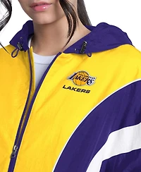 G-iii 4Her by Carl Banks Women's Purple/Gold Los Angeles Lakers Quarterback Lightweight Oversized Full-Zip Jacket