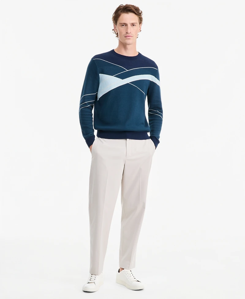 Alfani Men's Cotton Colorblocked Crewneck Sweater, Macy's Exclusive