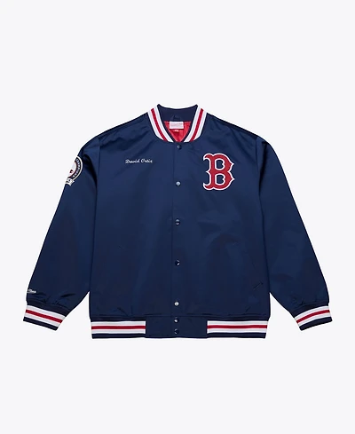 Mitchell & Ness Men's David Ortiz Navy Boston Red Sox Legends Collection Lightweight Satin Full-Snap Jacket