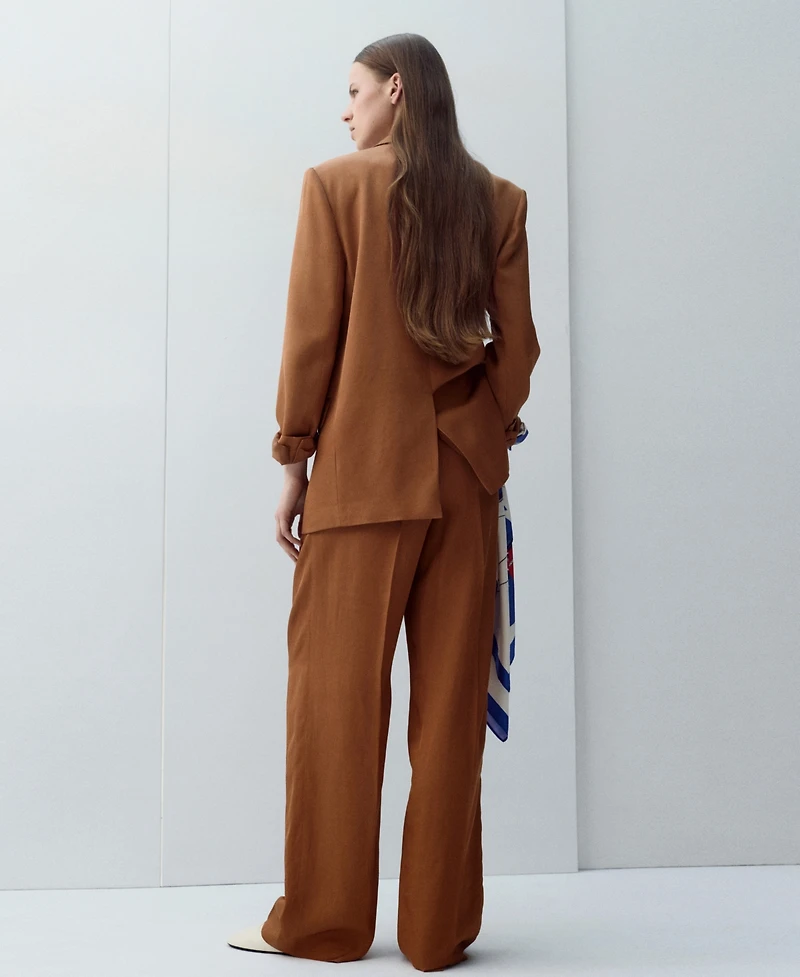 Mango Women's Straight-Fit Suit Pants