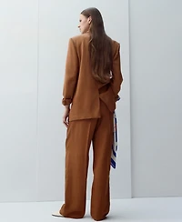 Mango Women's Straight-Fit Suit Pants