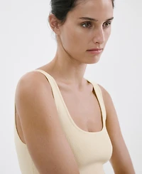 Mango Women's Asymmetrical-Cut Knit Dress