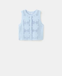 Mango Women's Openwork Embroidery Knit Vest