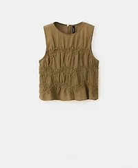 Mango Women's Draped Crop Top