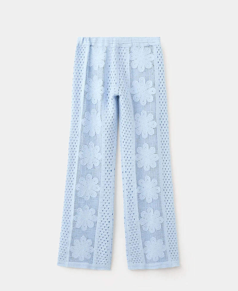 Mango Women's Openwork Embroidery Straight-Leg Pants