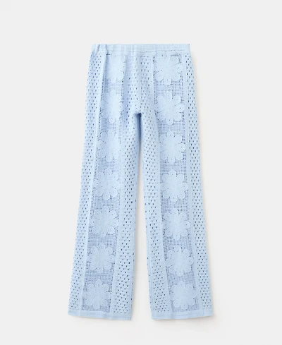 Mango Women's Openwork Embroidery Straight-Leg Pants