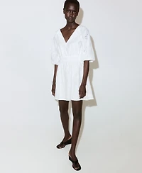 Mango Women's Embroidered Short Dress