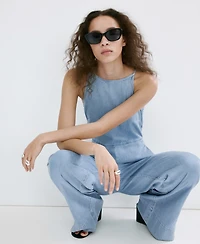 Mango Women's Lyocell Denim Jumpsuit