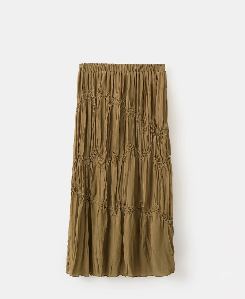 Mango Women's Bead Details Shirred Skirt