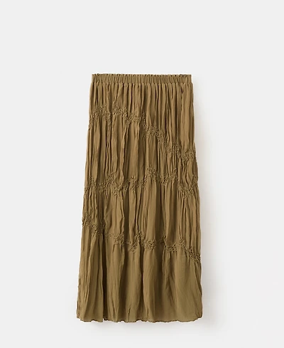 Mango Women's Bead Details Shirred Skirt