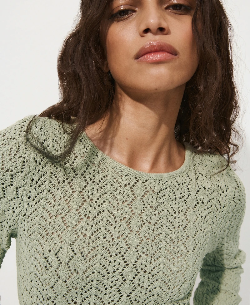 Mango Women's Back Neckline Crochet Dress
