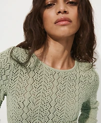 Mango Women's Back Neckline Crochet Dress
