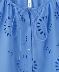Mango Women's 100% Cotton Openwork Embroidery Blouse