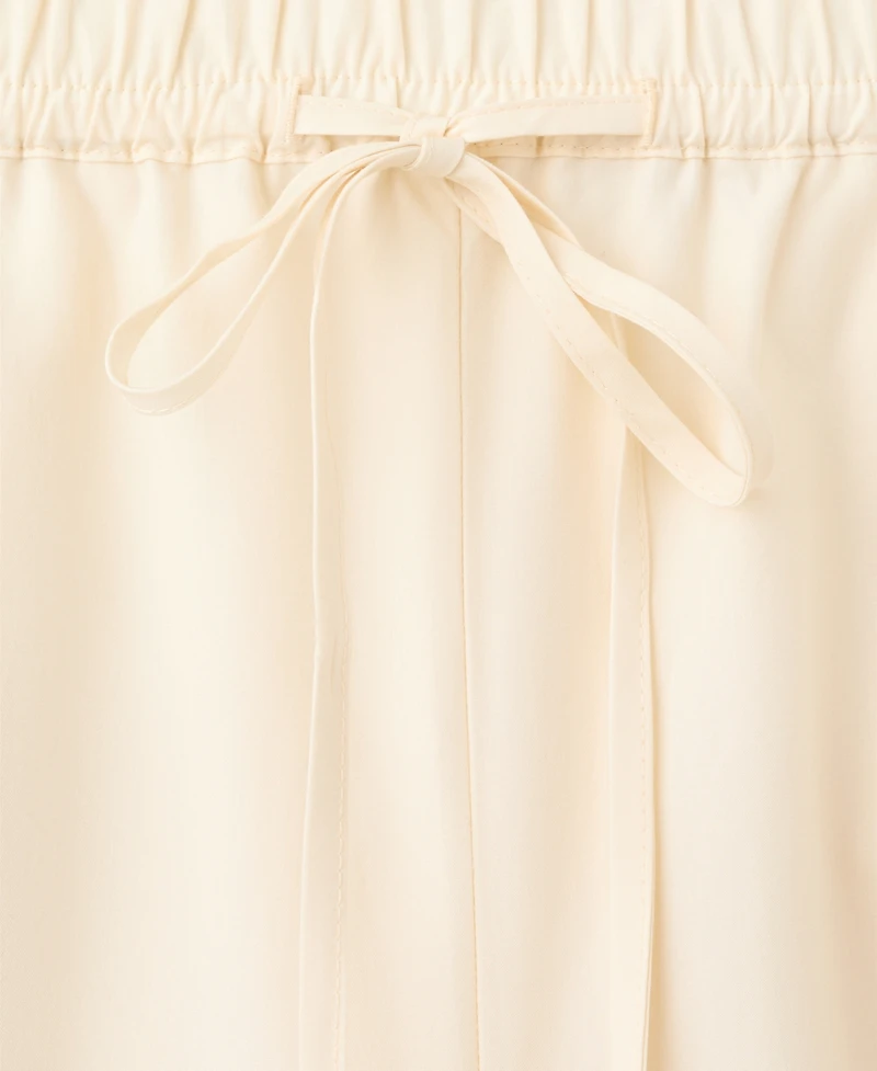 Mango Women's 100% Cotton Embroidered Stripe Pants