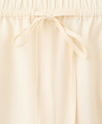 Mango Women's 100% Cotton Embroidered Stripe Pants
