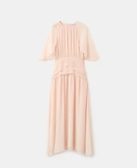 Mango Women's Ruched Chiffon Dress