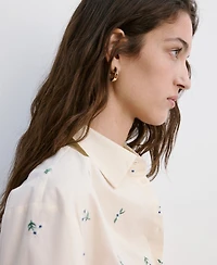 Mango Women's Embroidered Cotton Shirt