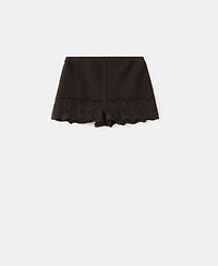 Mango Women's Lace Accents Embroidered Shorts