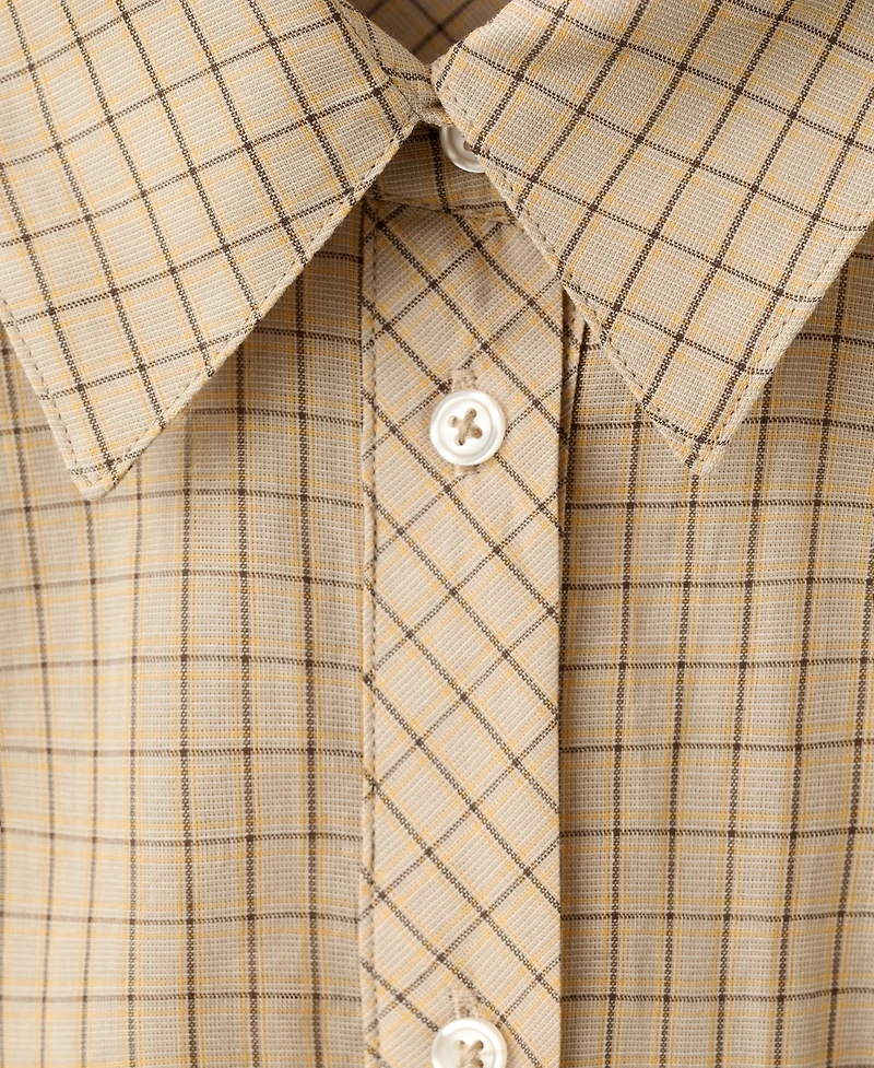 Mango Women's 100% Cotton Checkered Shirt