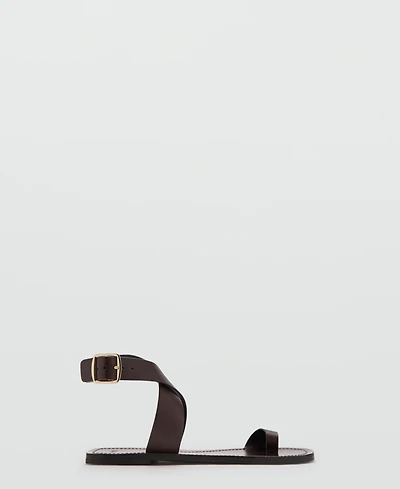 Mango Women's Flat Leather Sandals