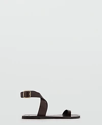 Mango Women's Flat Leather Sandals